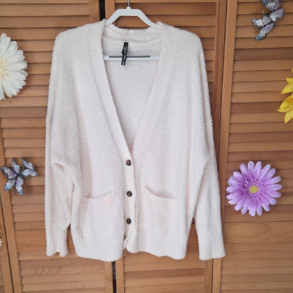 Torrid Cream Plush Button-Up Cardigan